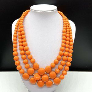 Charming Charlie Orange Multi-Strand Necklace